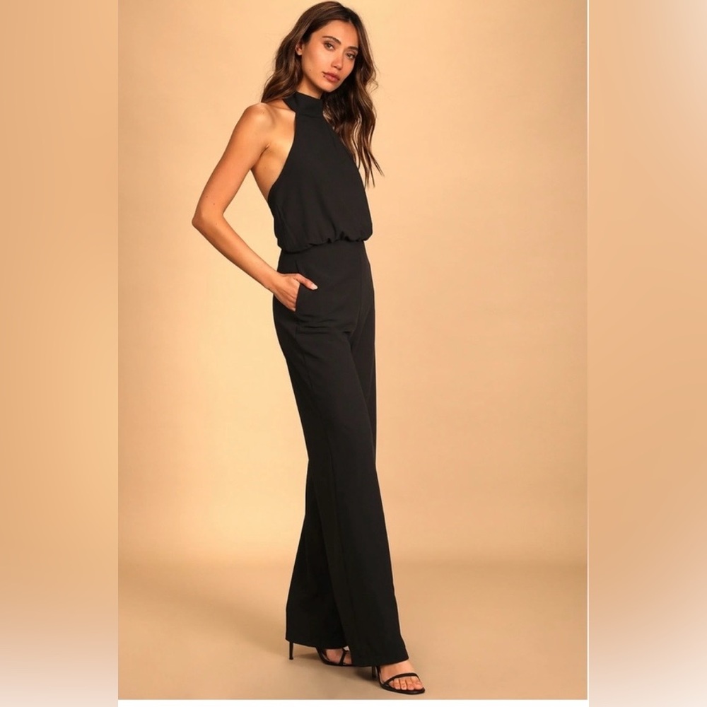 Lulu's Black Halter Jumpsuit - Picture 3 of 12